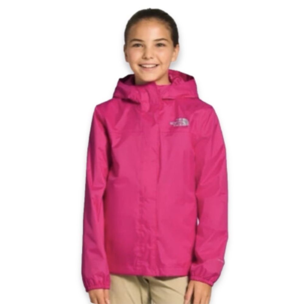North Face Girl’s 18 Jacket HyVent Hot Pink 
Waterproof Windbreaker Rain Coat